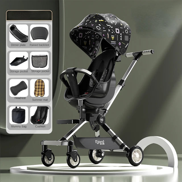 Ultralight Foldable Stroller with Aluminum Frame