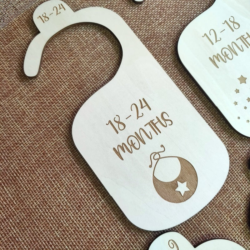 7 Pack Wooden Baby Hangers