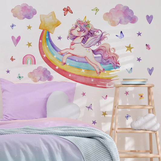 Rainbow Unicorn Wall Decals