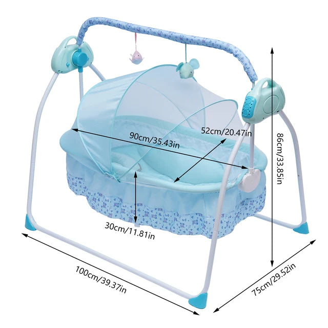 5-Gear Auto-Swinging Crib with Music & Bluetooth