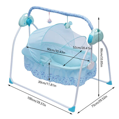 5-Gear Auto-Swinging Crib with Music & Bluetooth