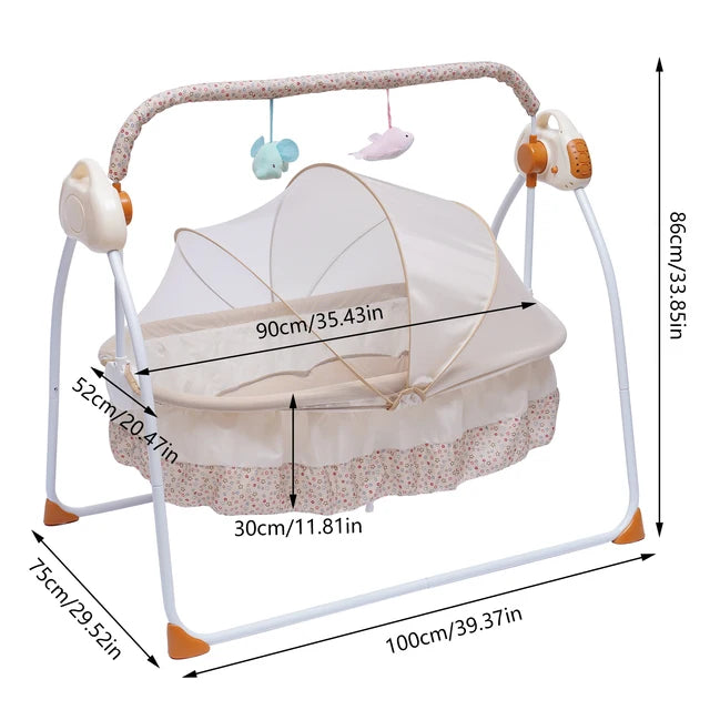 5-Gear Auto-Swinging Crib with Music & Bluetooth