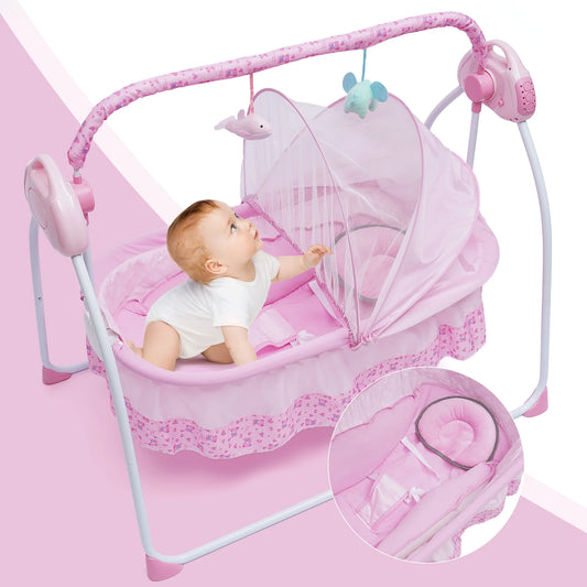5-Gear Auto-Swinging Crib with Music & Bluetooth