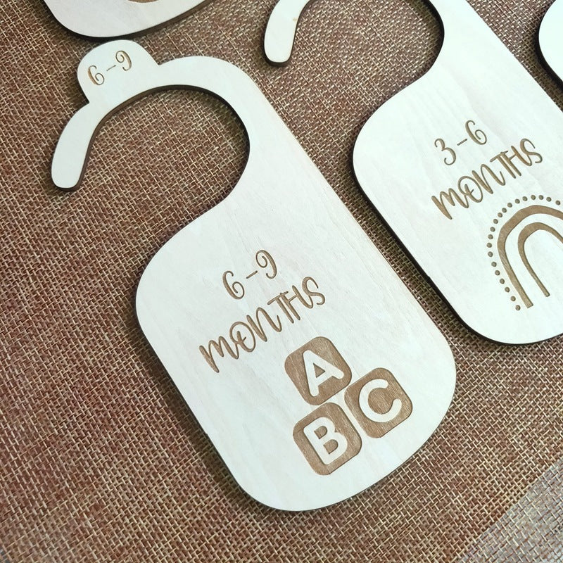 7 Pack Wooden Baby Hangers