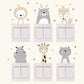 6pcs/set Boho Animals Switch Stickers