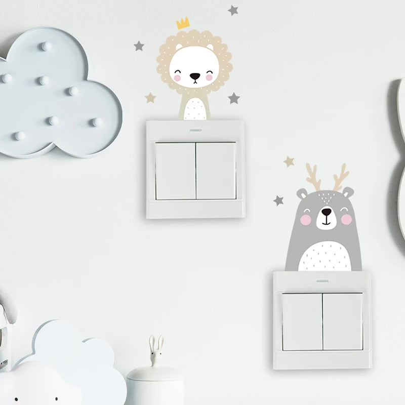 6pcs/set Boho Animals Switch Stickers