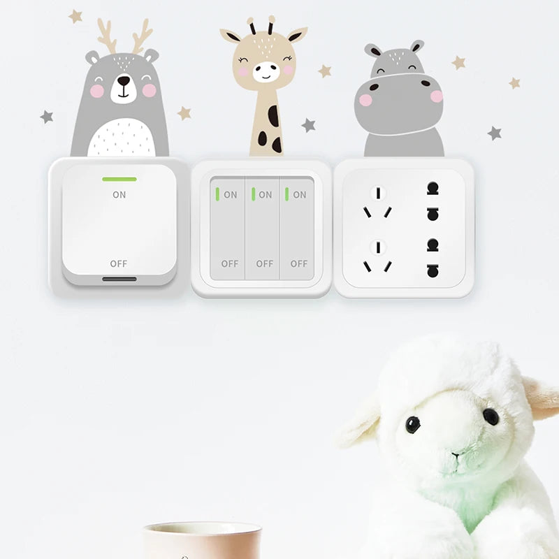6pcs/set Boho Animals Switch Stickers