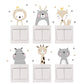 6pcs/set Boho Animals Switch Stickers