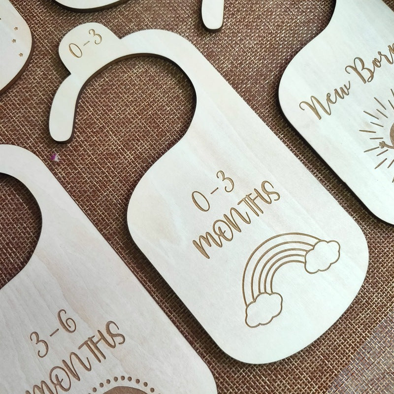 7 Pack Wooden Baby Hangers