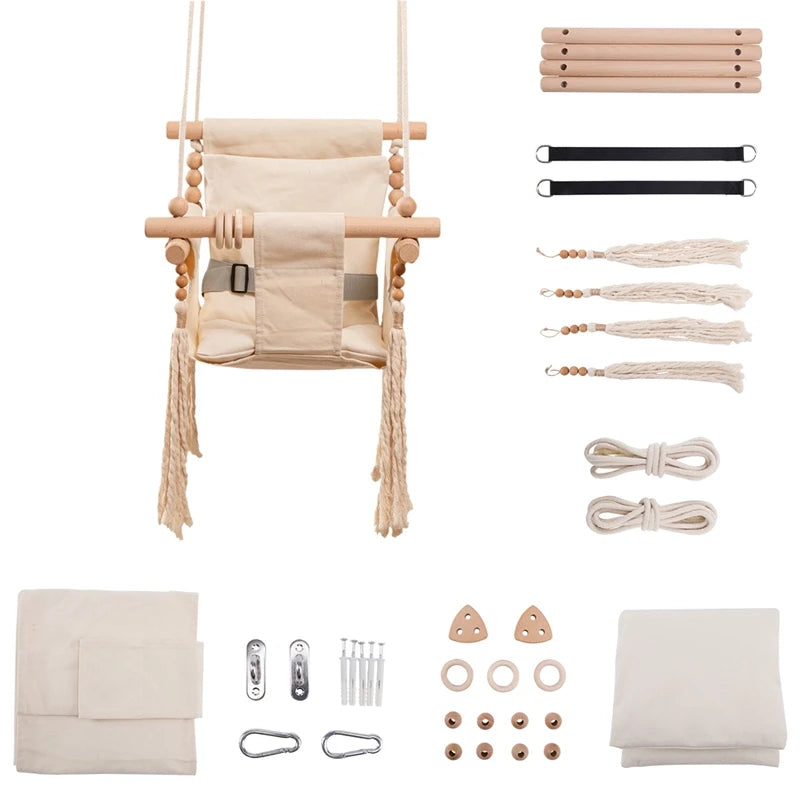 9-Style Wooden Garden Swing Set for Kids