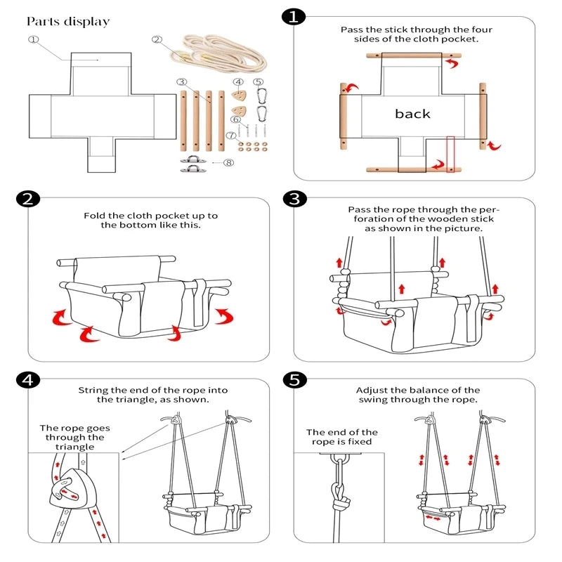 Wooden Baby Swing Chair