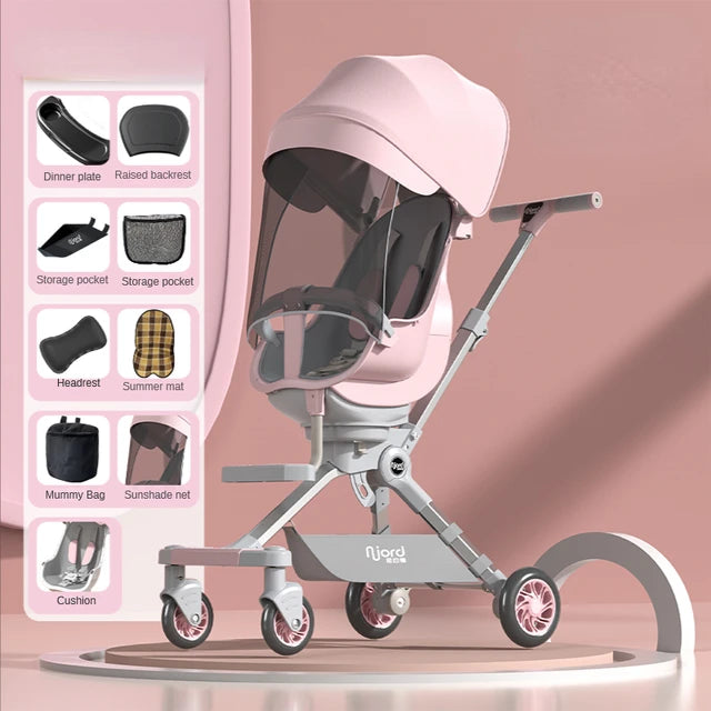 Ultralight Foldable Stroller with Aluminum Frame