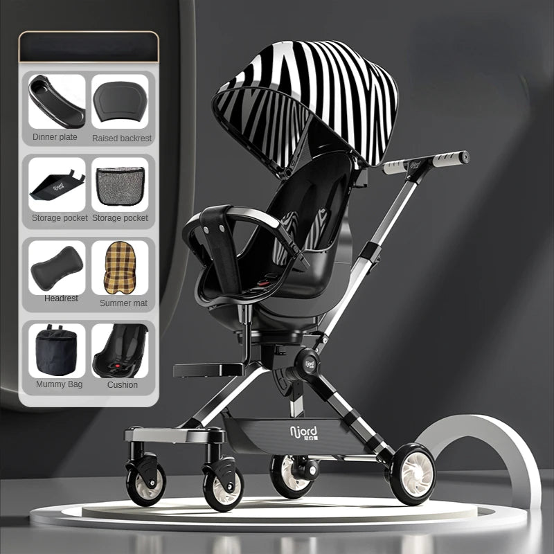 Ultralight Foldable Stroller with Aluminum Frame