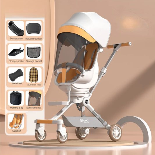 Ultralight Foldable Stroller with Aluminum Frame