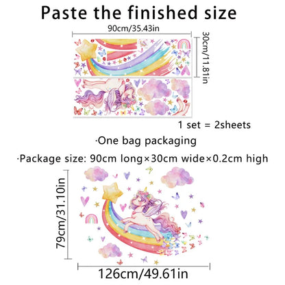Rainbow Unicorn Wall Decals