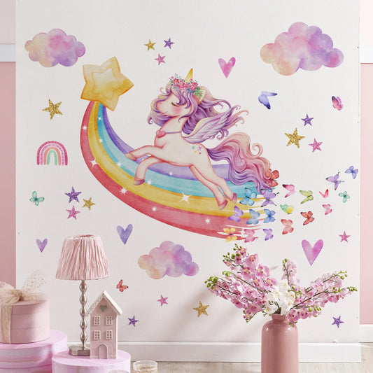Rainbow Unicorn Wall Decals