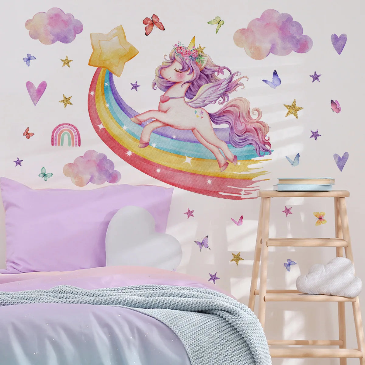 Rainbow Unicorn Wall Decals