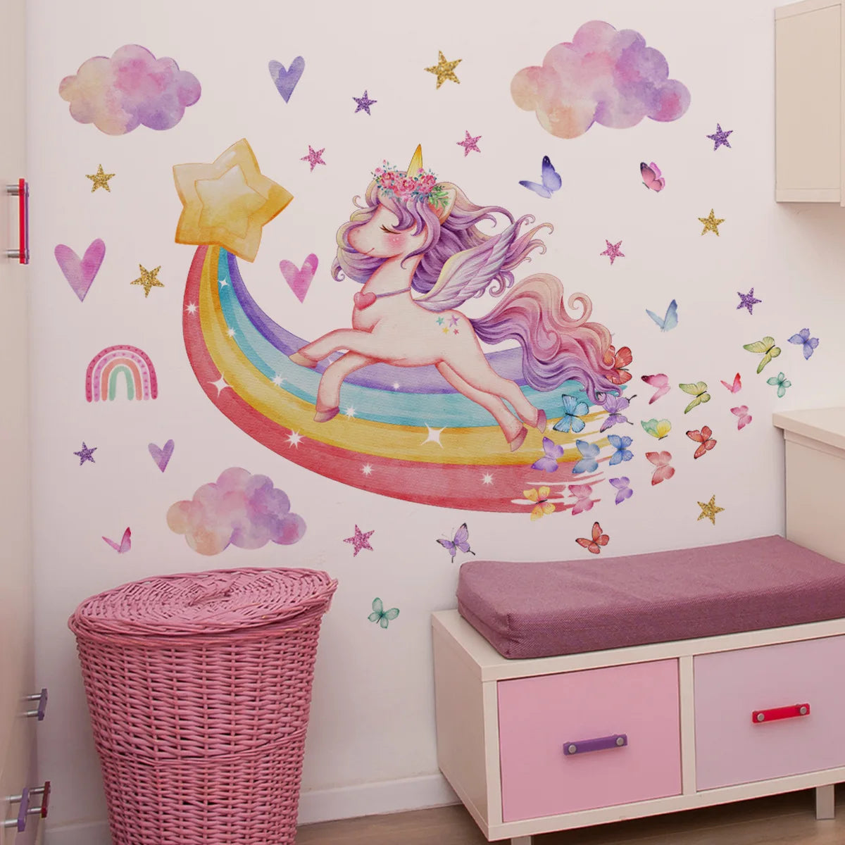 Rainbow Unicorn Wall Decals
