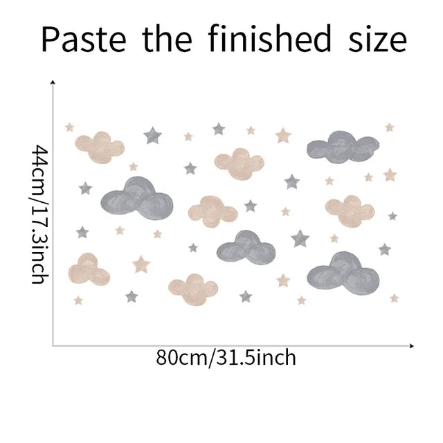 Cloud Stars Removable Wall Stickers