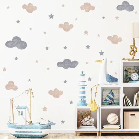 Cloud Stars Removable Wall Stickers