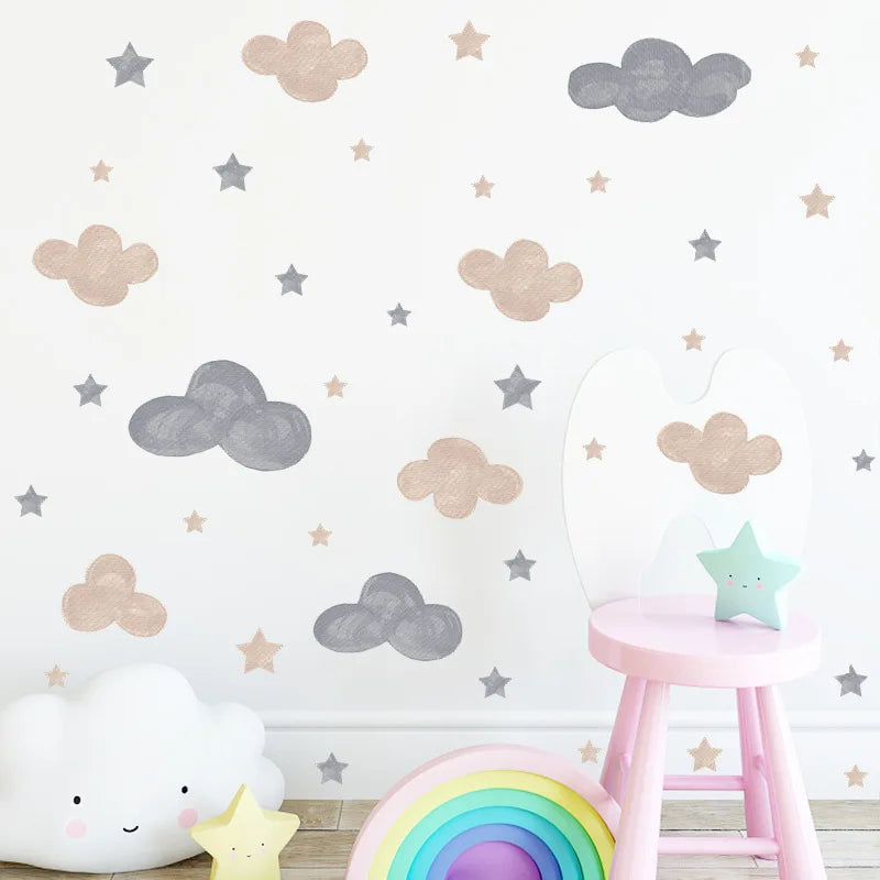 Cloud Stars Removable Wall Stickers
