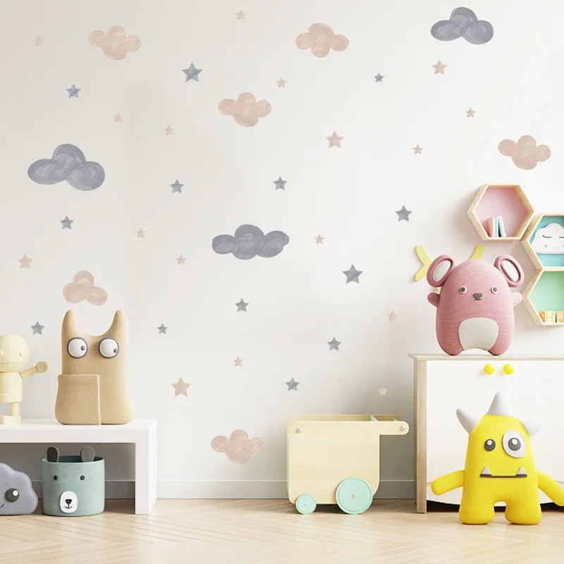 Cloud Stars Removable Wall Stickers