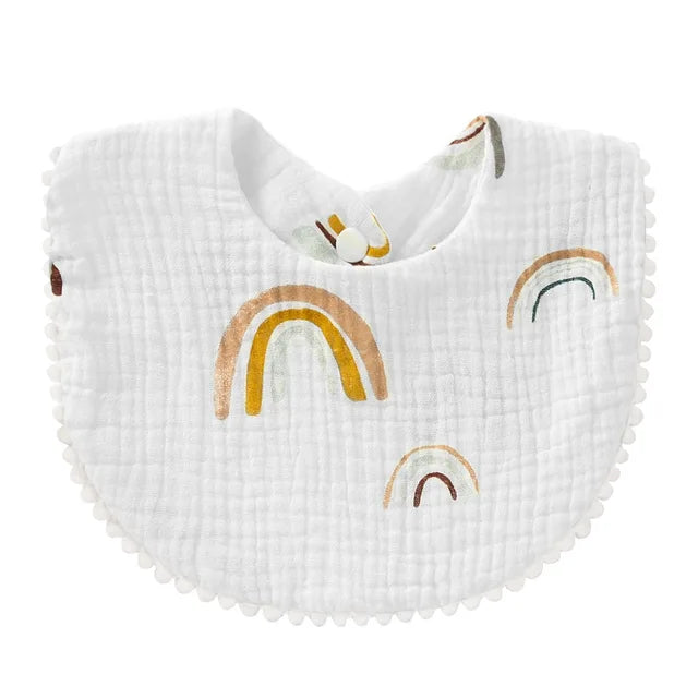 Cotton Gauze Ruffle Baby Bibs