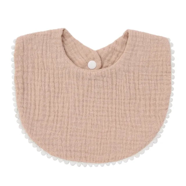 Cotton Gauze Ruffle Baby Bibs