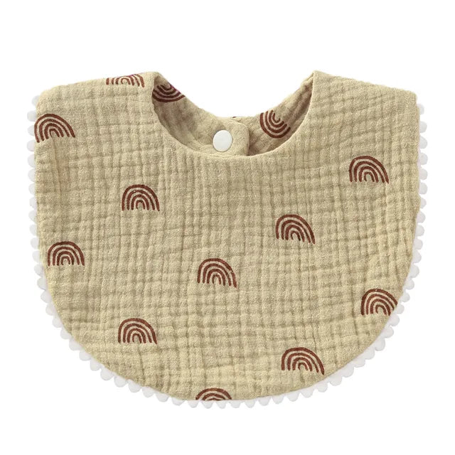 Cotton Gauze Ruffle Baby Bibs
