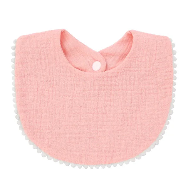 Cotton Gauze Ruffle Baby Bibs