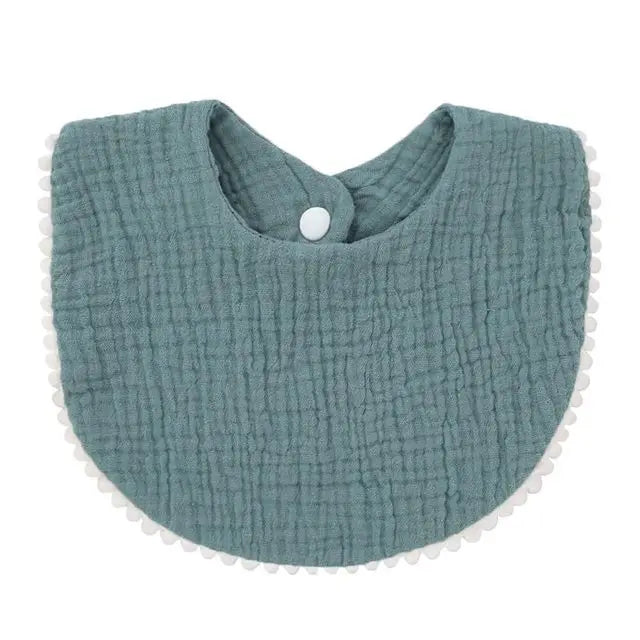 Cotton Gauze Ruffle Baby Bibs