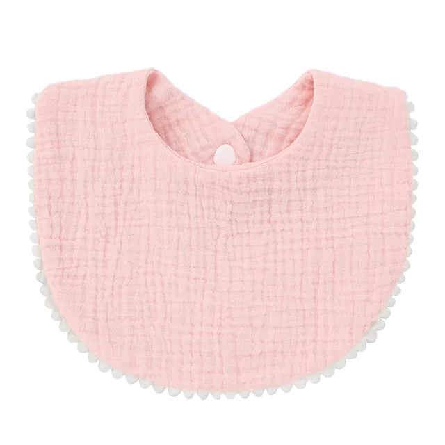 Cotton Gauze Ruffle Baby Bibs