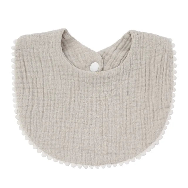 Cotton Gauze Ruffle Baby Bibs