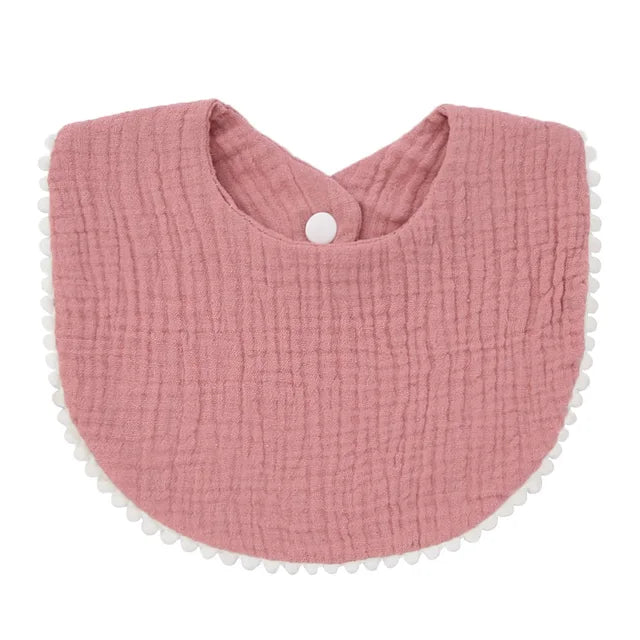 Cotton Gauze Ruffle Baby Bibs