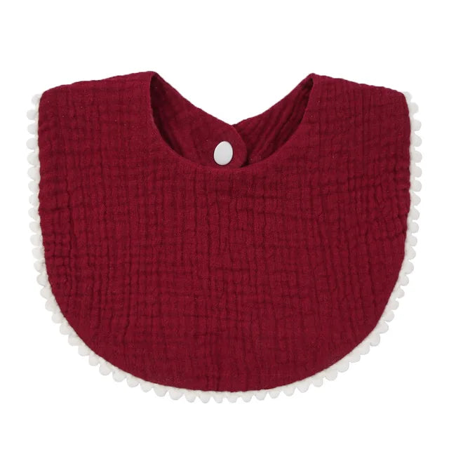 Cotton Gauze Ruffle Baby Bibs