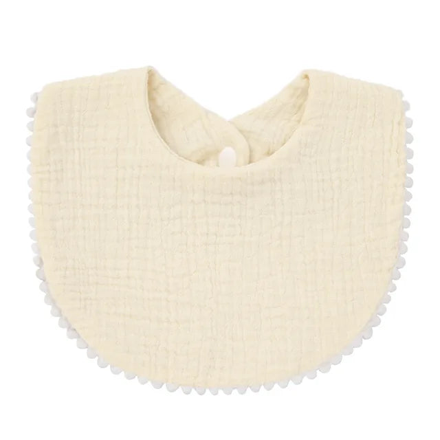 Cotton Gauze Ruffle Baby Bibs