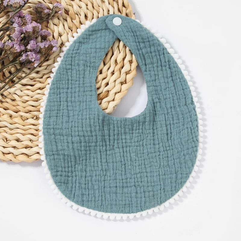 Cotton Gauze Ruffle Baby Bibs