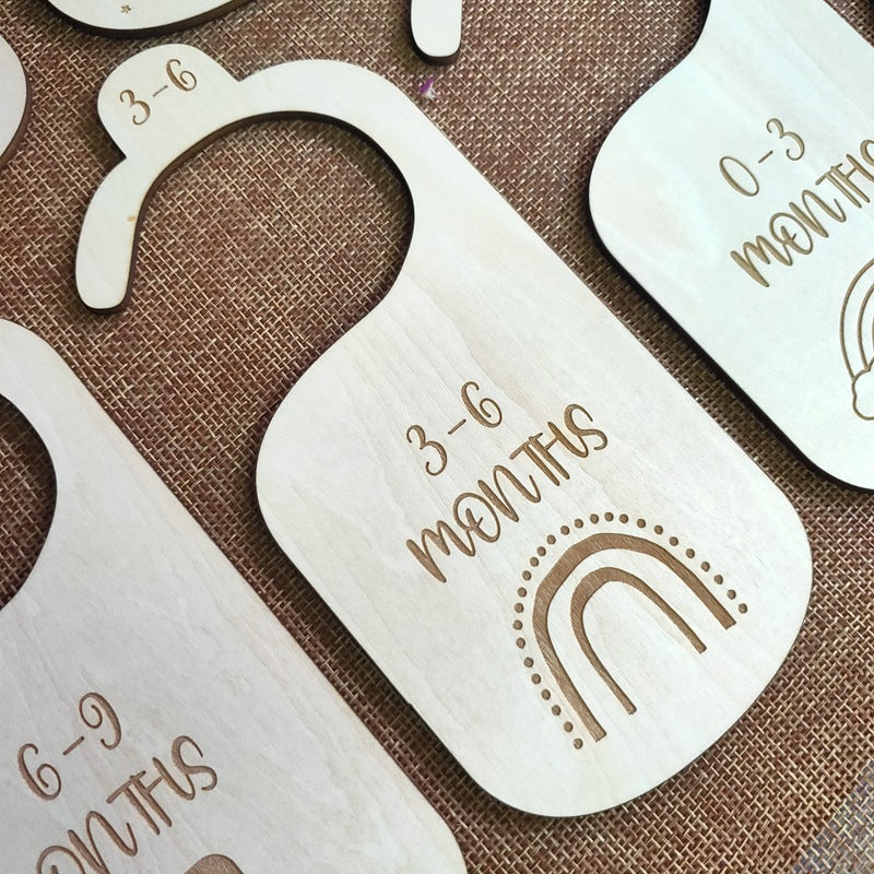 7 Pack Wooden Baby Hangers