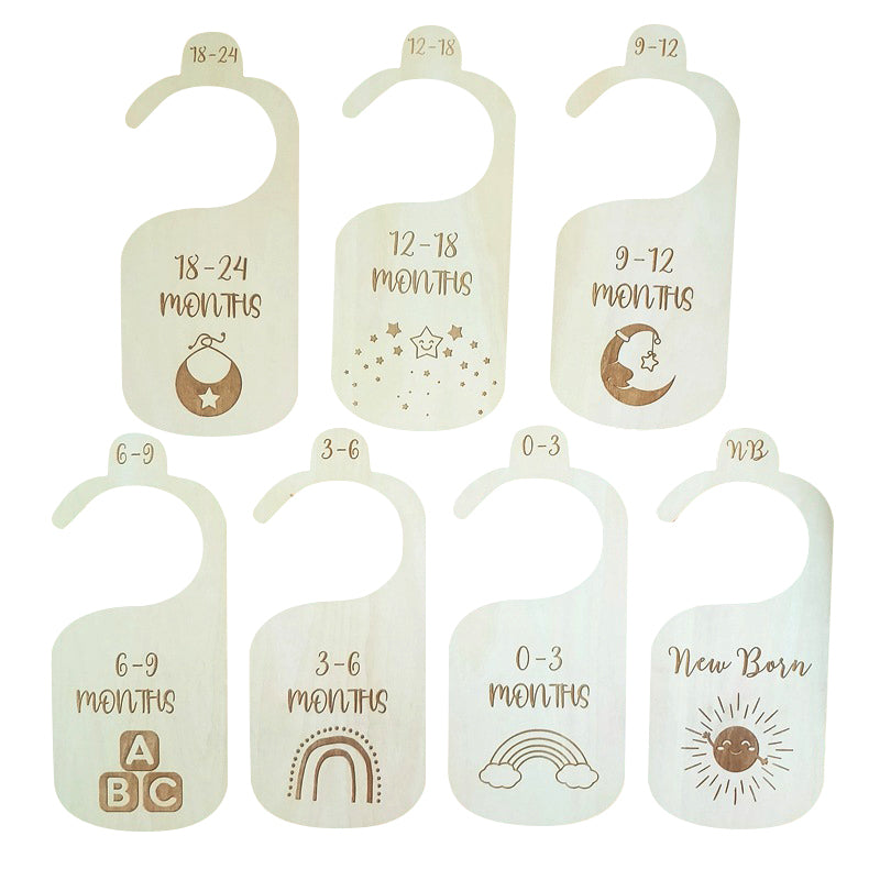 7 Pack Wooden Baby Hangers