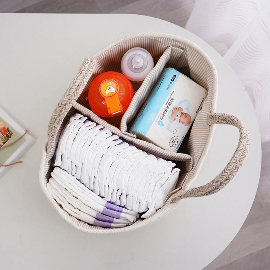 Multifunctional Cotton Rope Diaper Tote